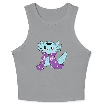 Discover Cute Blue Vampire Axolotl Crop Tank Top