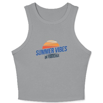 Discover Summer Vibes in Paradise Design Crop Tank Top