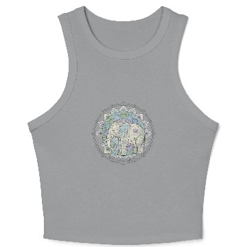 Discover Elephant Mandala Mindfulness Design Crop Tank Top