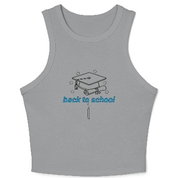Discover Graduation Cap and Scroll Back to School Print Crop Tank Top