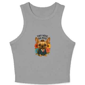 Discover Tiny Nose Big Pose Chihuahua Back to School  Crop Tank Top