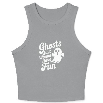 Discover Whimsical Ghost Funny Quote Design Crop Tank Top