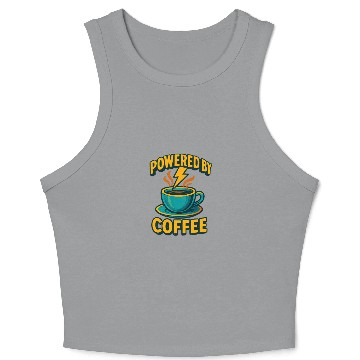 Discover Powered by Coffee Illustration Crop Tank Top
