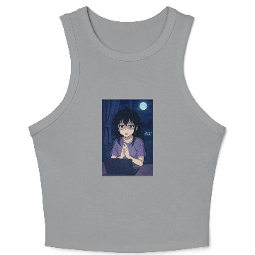 Discover Night Owl Anime Character Sleeper Crop Tank Top