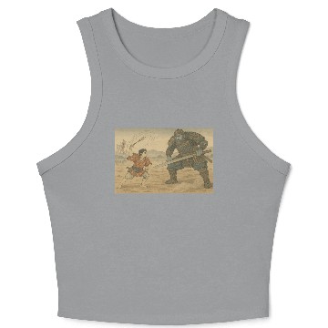 Discover Epic Samurai Duel Illustration Crop Tank Top