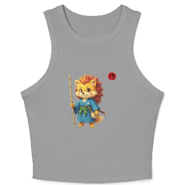 Discover Samurai Hedgehog Anime Character Kanji Art Crop Tank Top