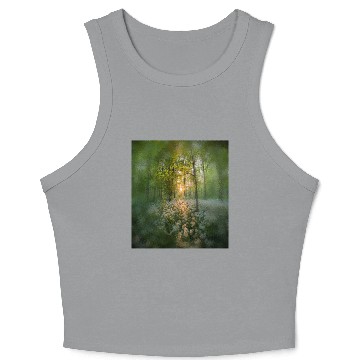 Discover Sunlit Forest with Wildflowers Crop Tank Top