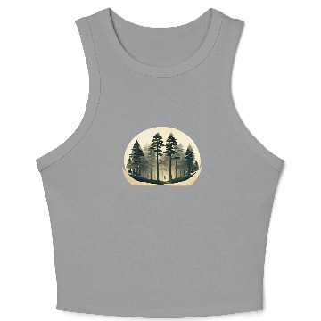 Discover Mystical Forest Circle Design Crop Tank Top