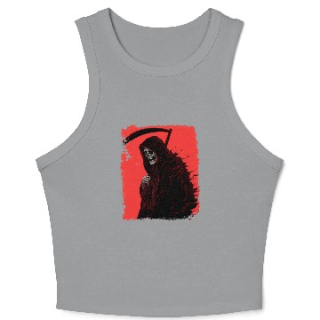 Discover Skeleton Reaper Red Crop Tank Top