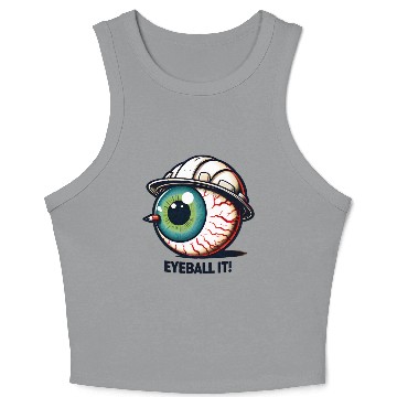 Discover Surreal Eyeball with Space Hat Crop Tank Top