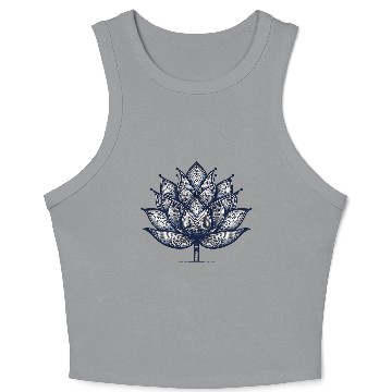 Discover Intricate Mandala Lotus Design Crop Tank Top
