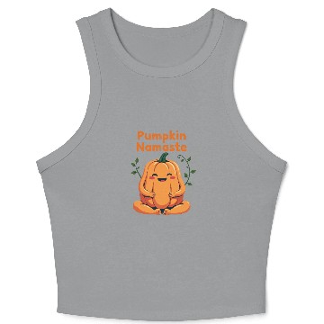 Discover Pumpkin Namaste Autumn Design Crop Tank Top
