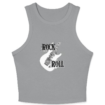 Discover Rock and Roll Electric Guitar Design Crop Tank Top