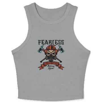 Discover Resilient Firefighter Skull Emblem Crop Tank Top