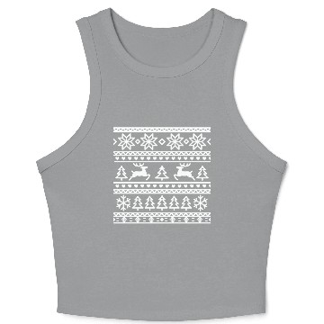 Discover Festive Winter Wonderland Pattern Crop Tank Top