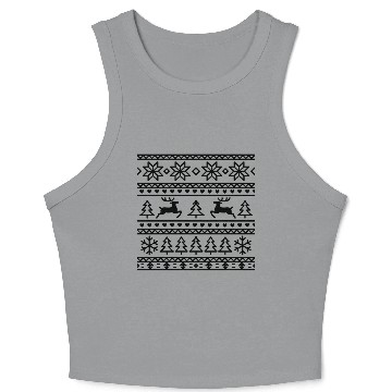 Discover Festive Winter Snowflake Reindeer Pattern Crop Tank Top