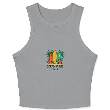 Discover Ocean Vibes Only Surf Crop Tank Top