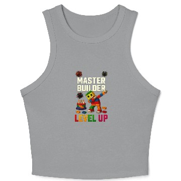 Discover Master Builder Level Up Birthday Kids Party Crop Tank Top