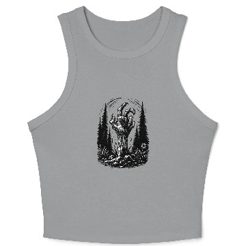 Discover Haunting Zombie Hand Illustration Crop Tank Top