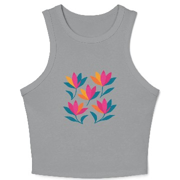 Discover Colorful Abstract Tulips Graphic Crop Tank Top