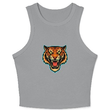 Discover Vibrant Roaring Tiger Illustration Crop Tank Top