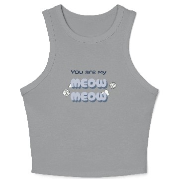 Discover Adorable Meow Duo Typography Design Crop Tank Top