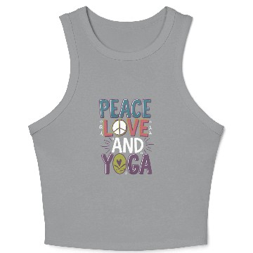 Discover Peace Love Yoga Design Crop Tank Top