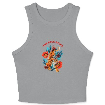 Discover Vibrant Tiger and Floral Tattoo Style Crop Tank Top