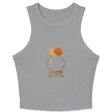 Discover Whimsical Snail Crystal Ball Design Crop Tank Top