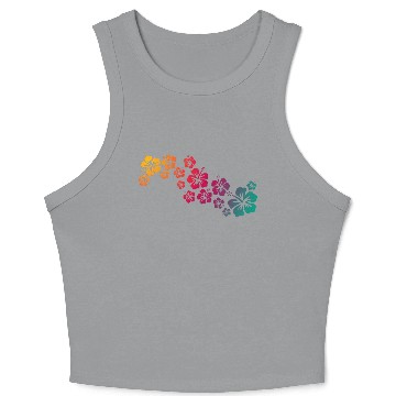 Discover hibiscus blooms - colored Crop Tank Top