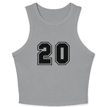 Discover College jersey letter 20 Crop Tank Top
