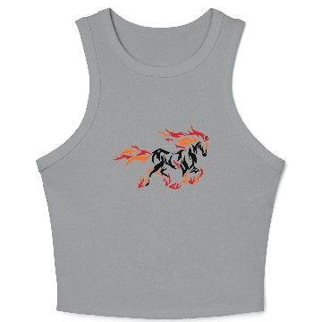 Discover darr horse flame 11 Crop Tank Top