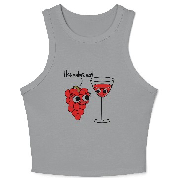Discover "I like mature men" Grape / Wine Vector Design Crop Tank Top