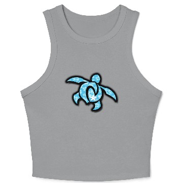 Discover hawaiian turtle with flowers Crop Tank Top