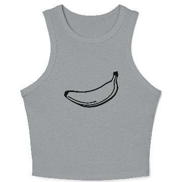 Discover Banana outline - 1 color Crop Tank Top
