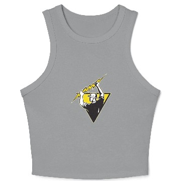 Discover electrician power lineman holding lighting bolt Crop Tank Top