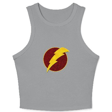 Discover Retro Super Hero Lightning Bolt Crop Tank Top