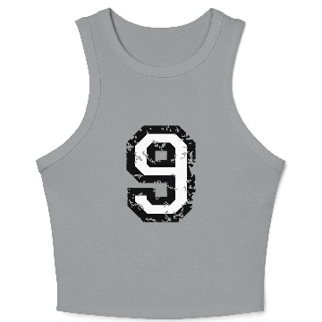 Discover Number 9 (Distressed White) Crop Tank Top