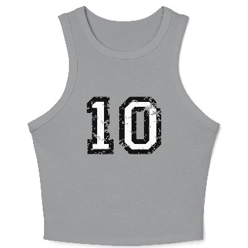 Discover Number 10 (Distressed White) Crop Tank Top