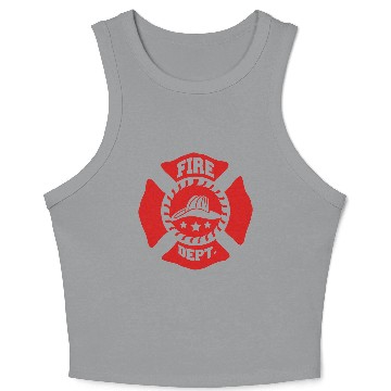 Discover Fire Brigade logo symbol design Crop Tank Top