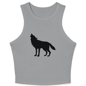 Discover Howling Wolf (Silhouette) Crop Tank Top