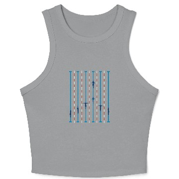 Discover Swimming pool with shark Crop Tank Top