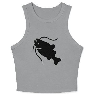 Discover Catfish Silhouette Crop Tank Top