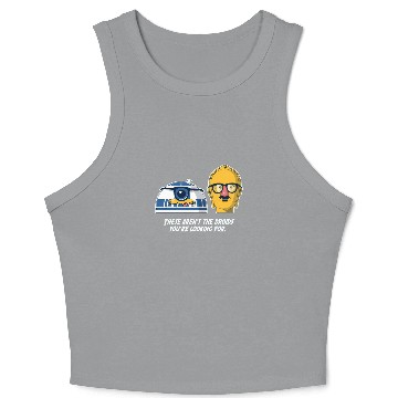 Discover Funny Star Wars droids comic Crop Tank Top
