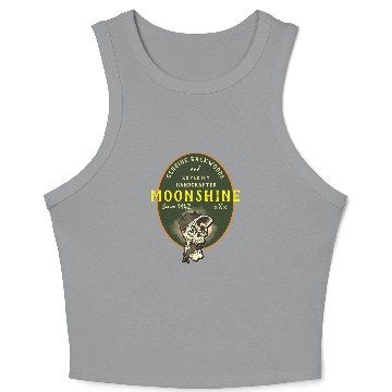 Discover Moonshine Funny Genuine Backwoods Skull Dude Crop Tank Top