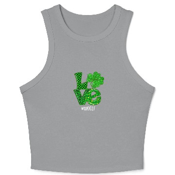 Discover Love Uncle St Patrick's Day Green Plaid Leopard Sh Crop Tank Top