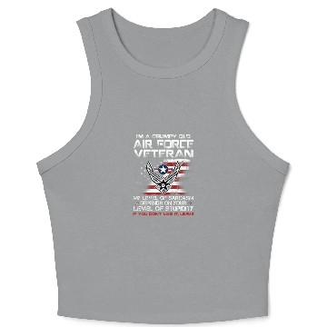 Discover Grumpy Old Air Force Veteran Proud Air Force Dad M Crop Tank Top