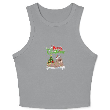 Discover Funny Walrus Fish Lover Xmas Lighting Walrus Chris Crop Tank Top