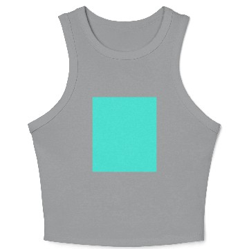 Discover Turquoise Green-Blue Solid Color Crop Tank Top