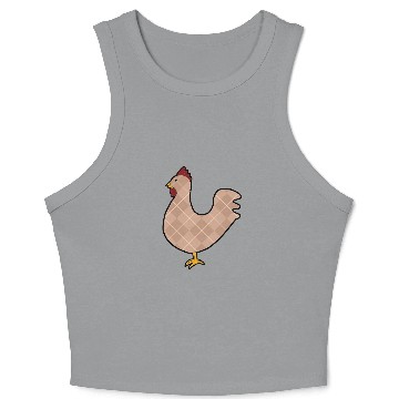 Discover Argyle Folk Art Rooster Crop Tank Top